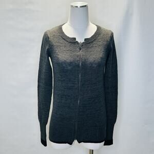 Free People Full Zip Cardigan Sweater Womens Size XS Gray Cotton Wool Blend